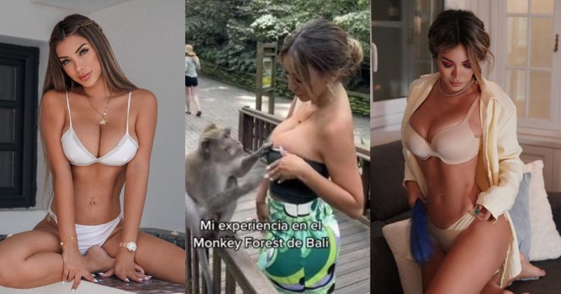 秘魯女模Paula Manzanal峇里度假 遭獼猴扯衫露胸
