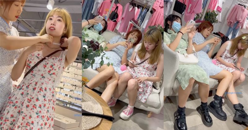 偷拍逛街少女閨密裙底